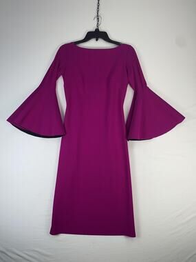 La Petite Robe Di Chiara Boni Dress Womens 6 Pink Bell Sleeve Sheath Natalia Bis